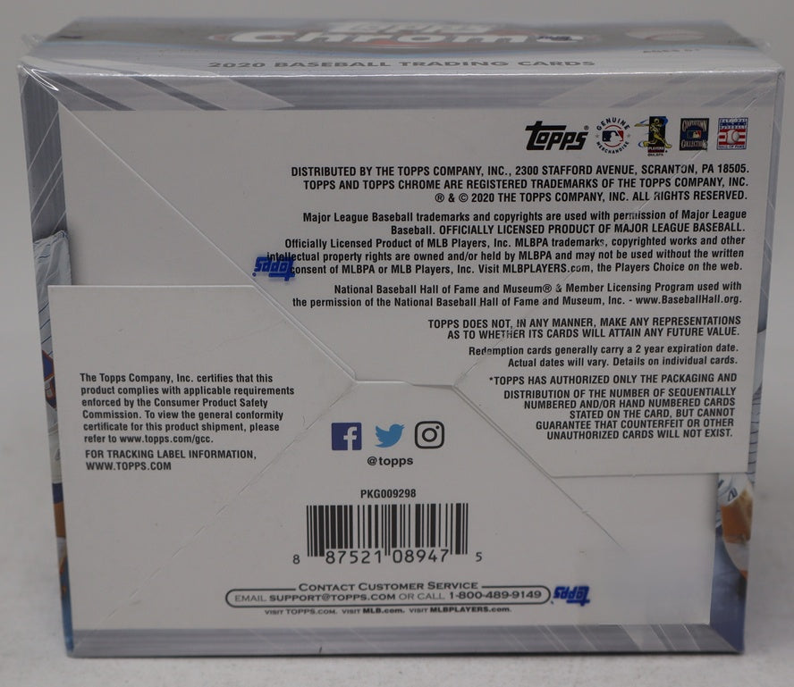 2020 Topps Chrome Baseball Jumbo Box (Hobby) (12/13)
