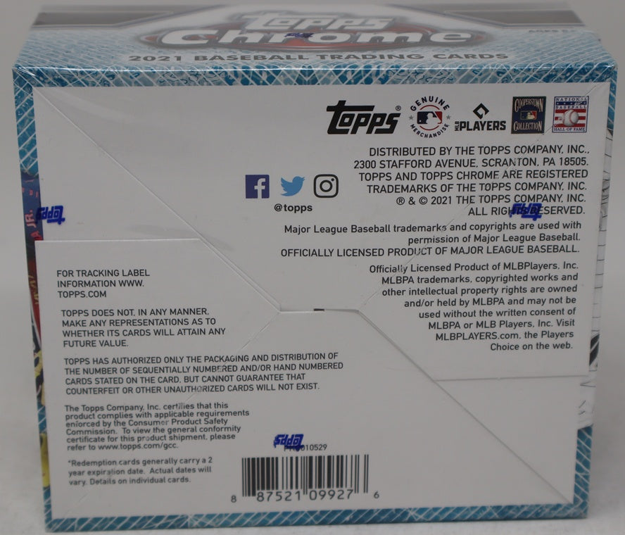 2021 Topps Chrome Baseball Jumbo Box (Hobby) (12/13)