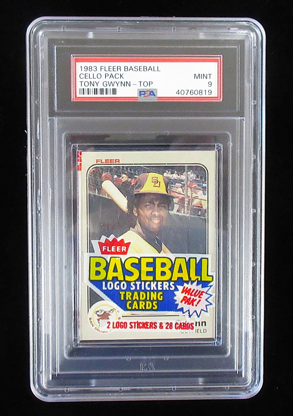 1983 Fleer Baseball Unopened Cello Pack (Gwynn RC Top) PSA 9 *0819