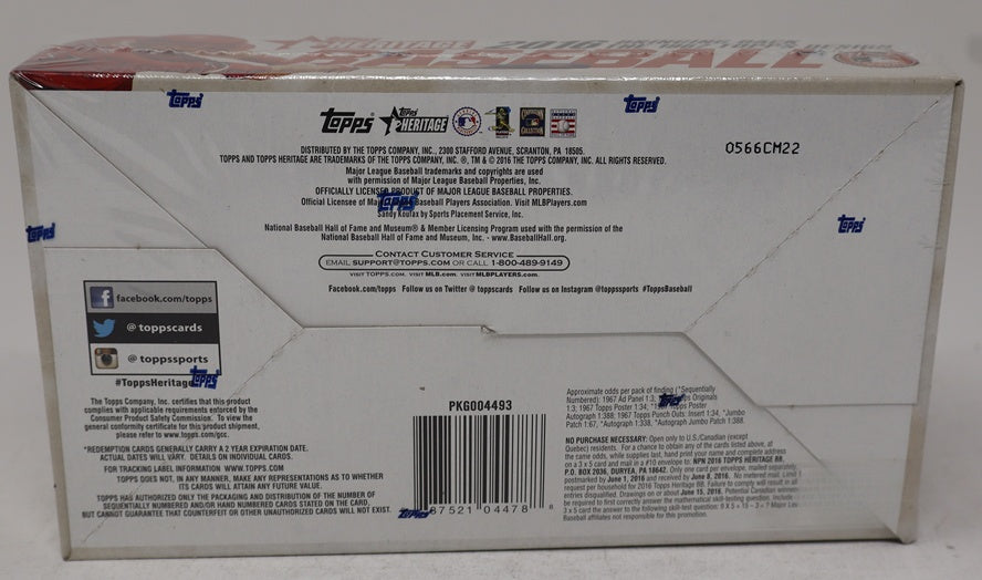 2016 Topps Heritage Baseball Box (Hobby) (24/9)