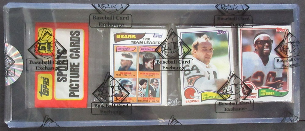 1982 Topps Football Unopened Rack Pack (Bears Team Leaders Top) (BBCE)