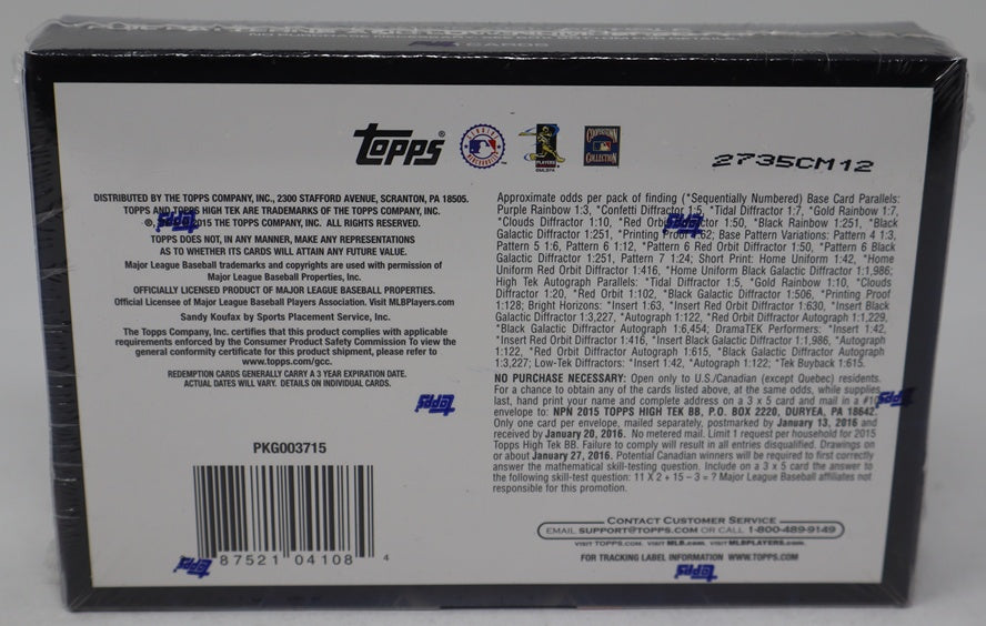 2015 Topps High Tek Baseball Box (Hobby)