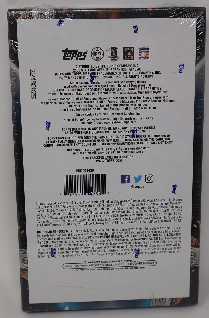2019 Topps Fire Baseball Box (Hobby) (20/6)