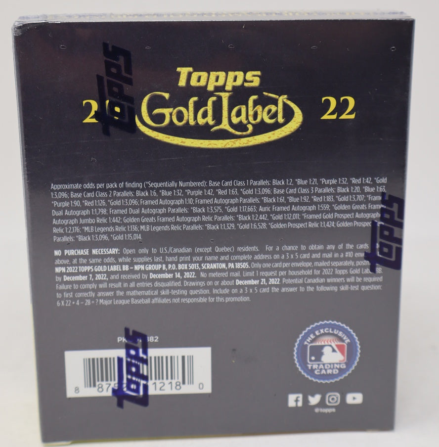 2022 Topps Gold Label Baseball Box (Hobby) (33 Cards)