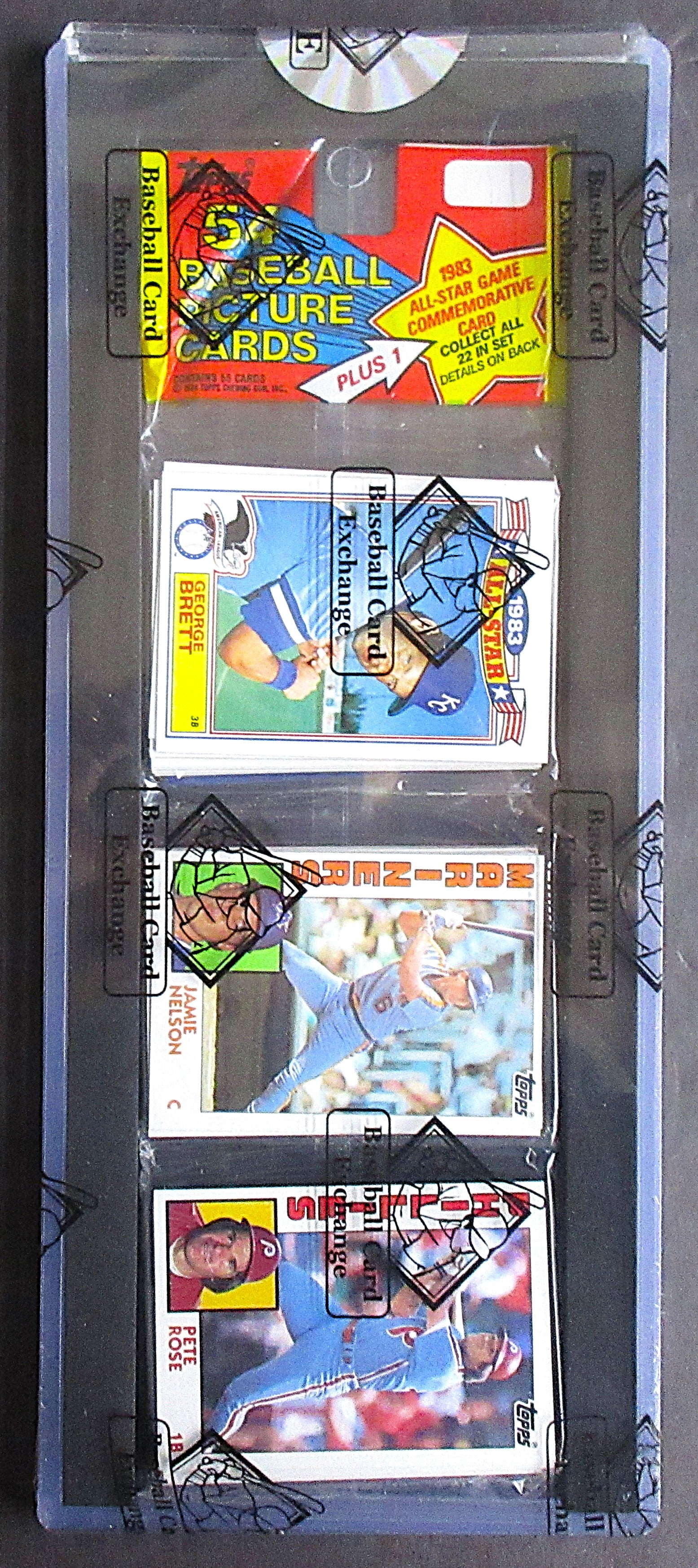 1984 Topps Baseball Unopened Rack Pack (P. Rose Top) (BBCE) (26394)