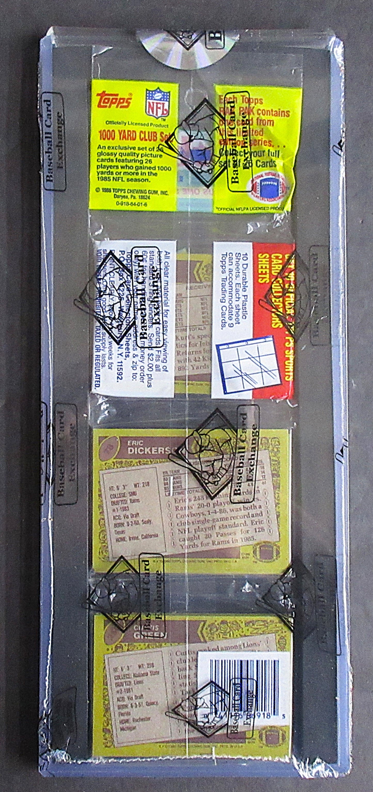 1986 Topps Football Unopened Rack Pack (Jerry Rice RC Top) (BBCE) (26405)