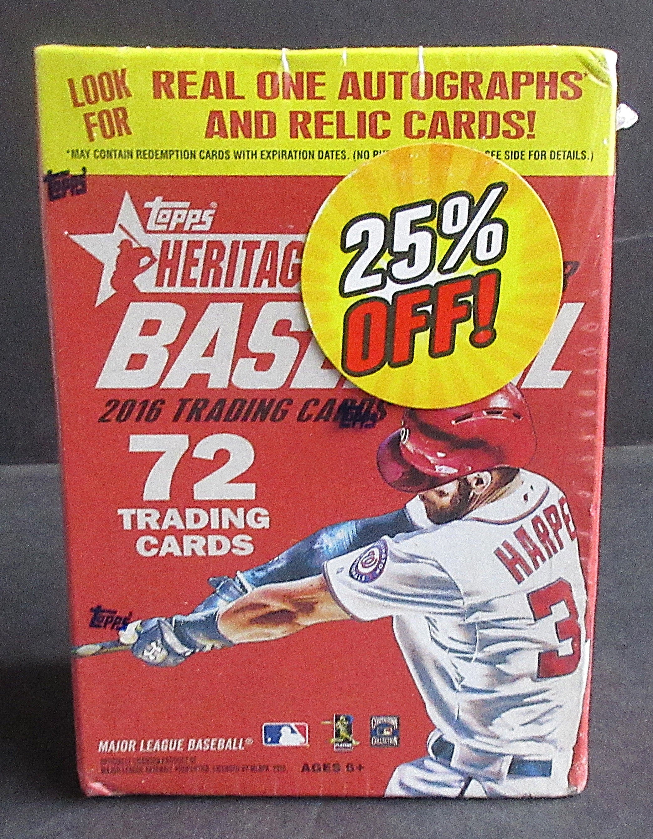 2016 Topps Heritage Baseball Unopened High Number Blaster Box (8/9)