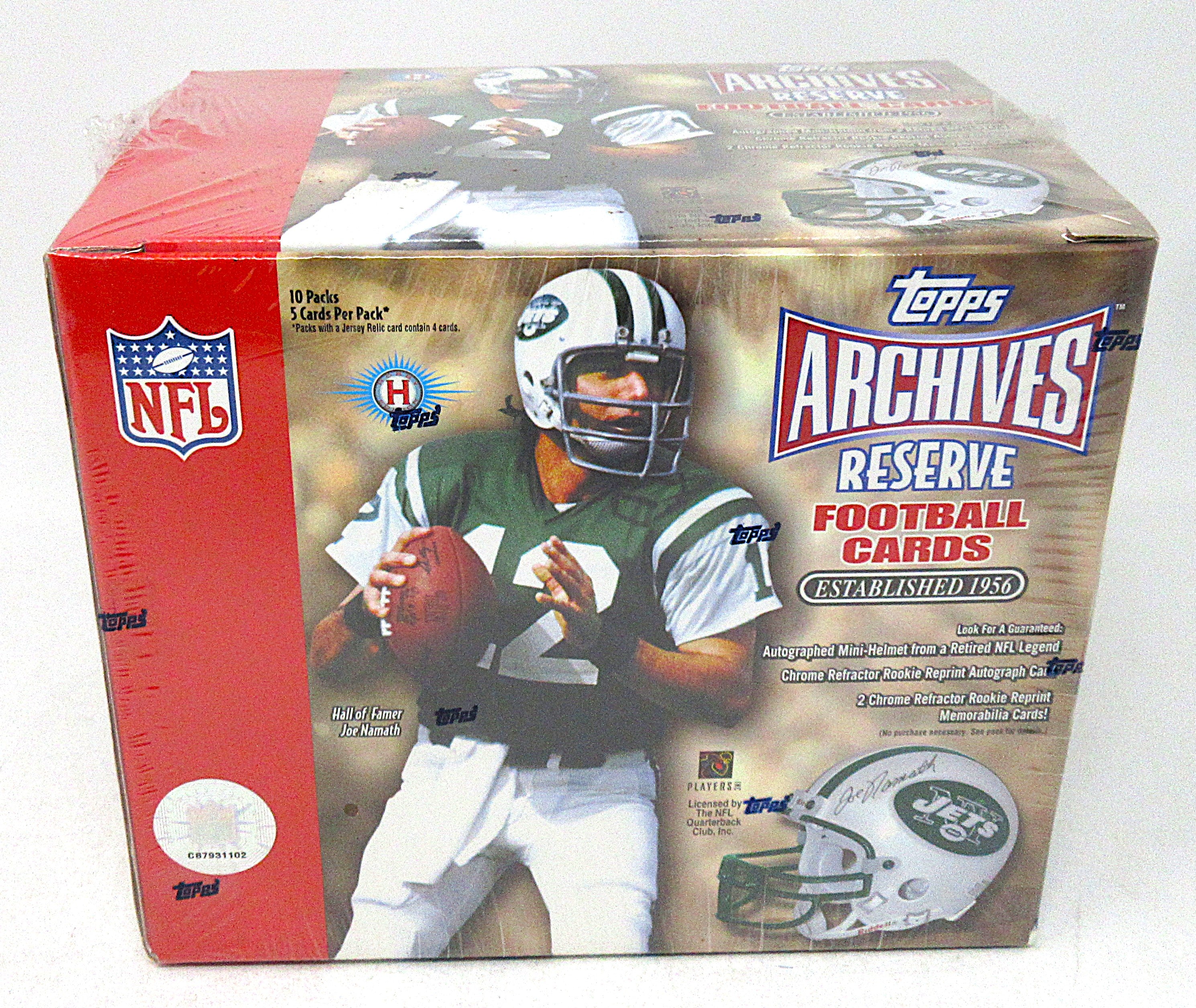 2001 Topps Archives Reserve Football Box (Hobby) (10/5 and Mini Helmet)