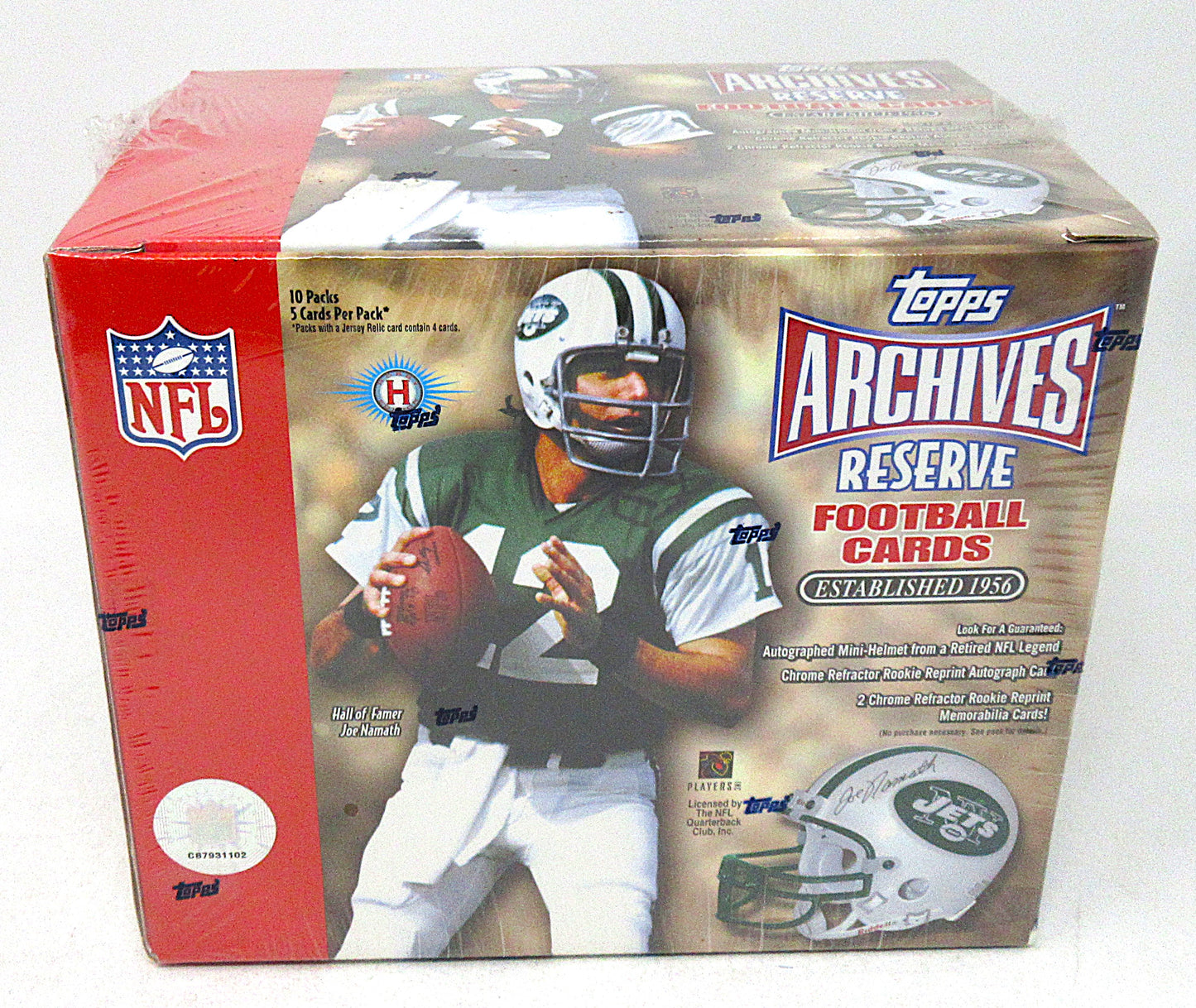 2001 Topps Archives Reserve Football Box (Hobby) (10/5 and Mini Helmet)