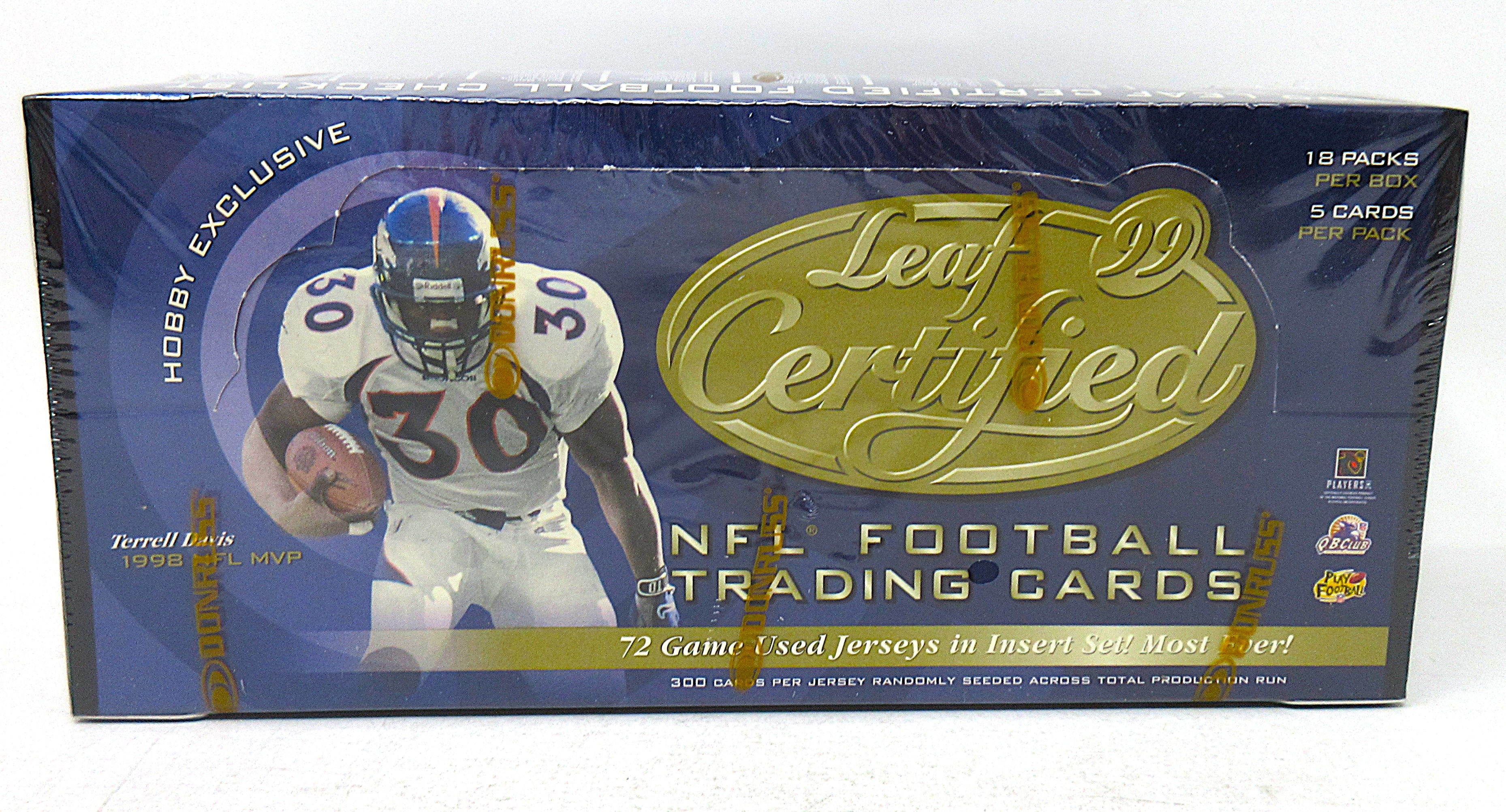 1999 Leaf Certified Football Box (Hobby) (18/5)