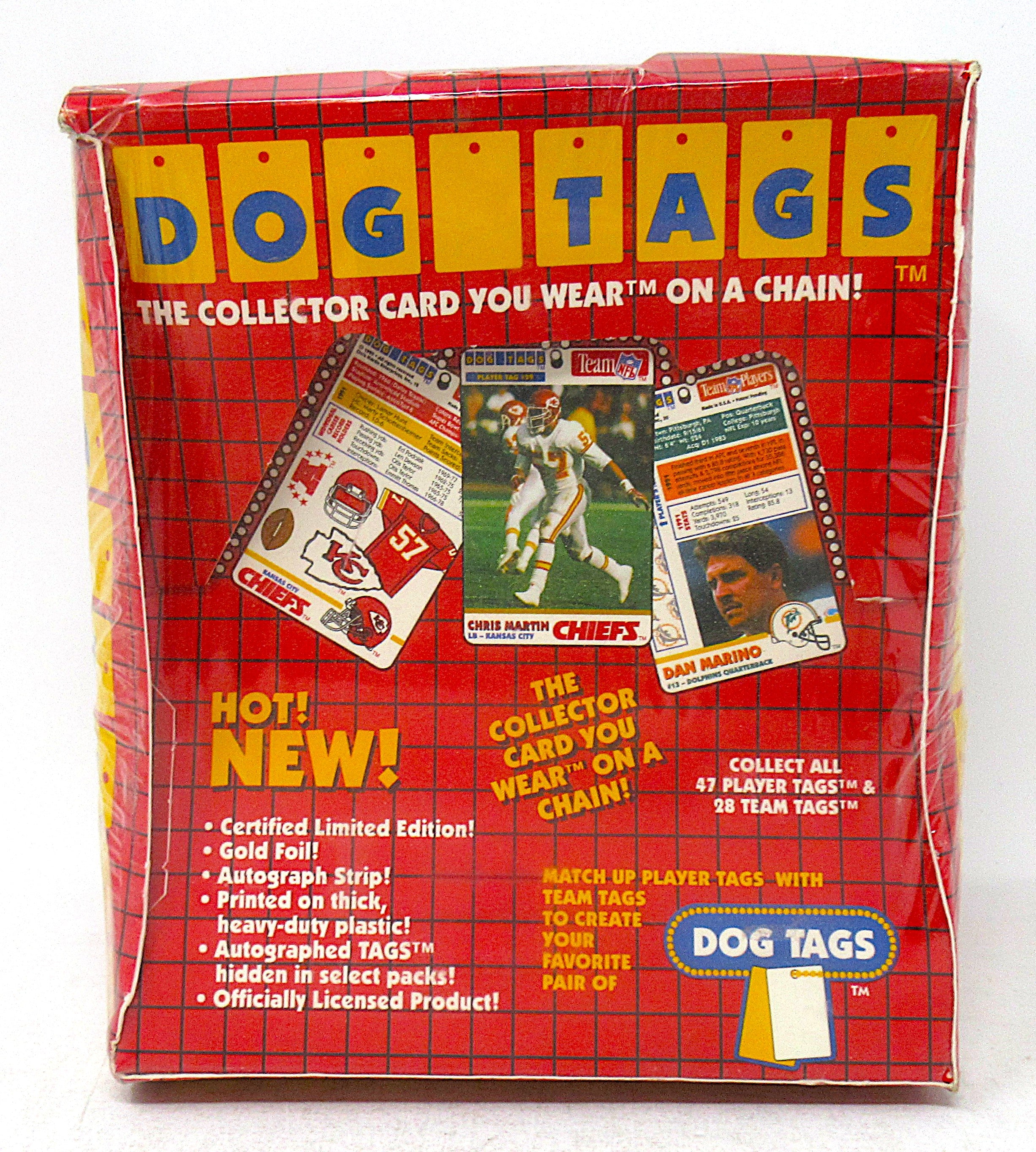 1992 NFL Football Collector's Edition Dog Tags Box (12/4)