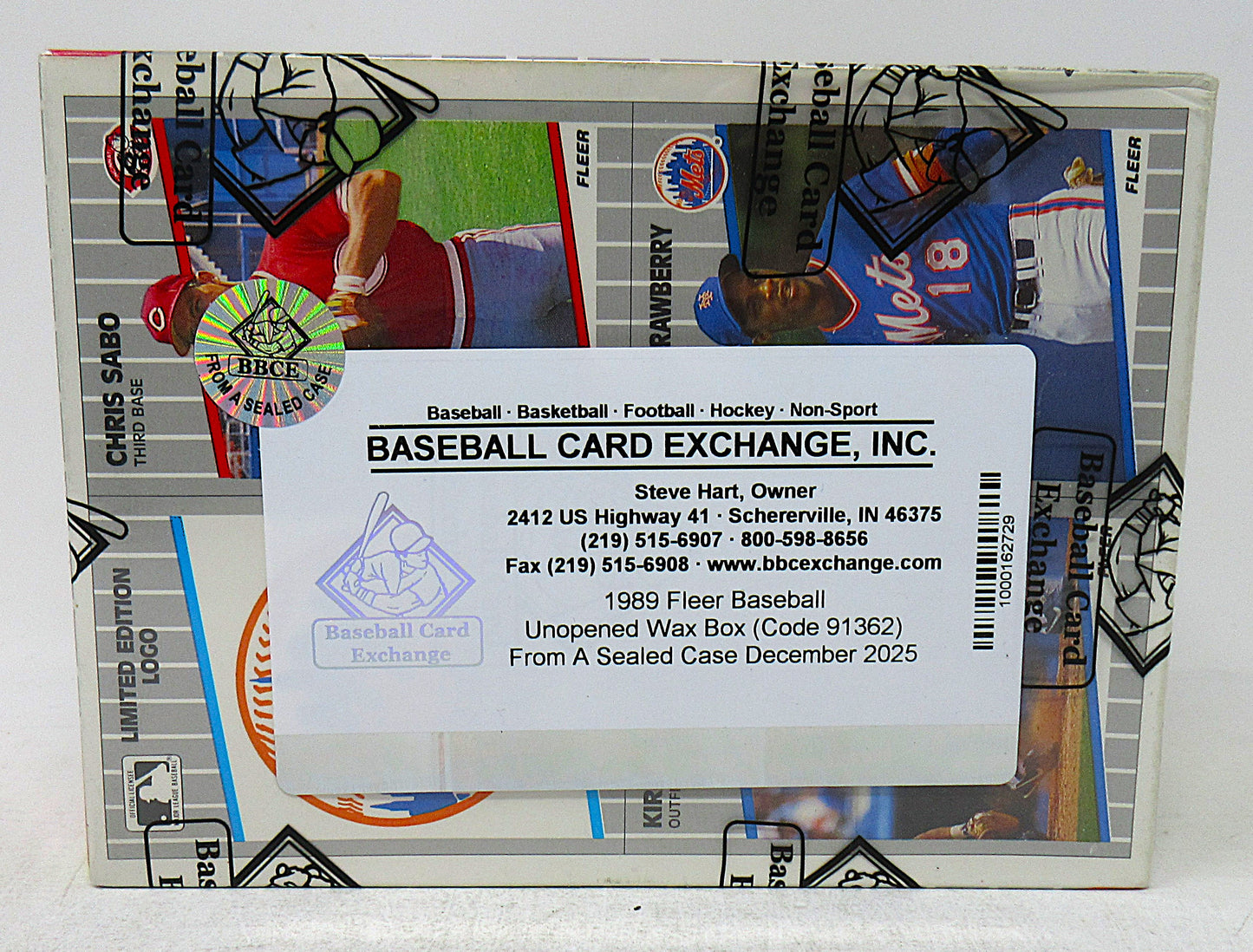 1989 Fleer Baseball Unopened Wax Box (FASC) (Code 91362)