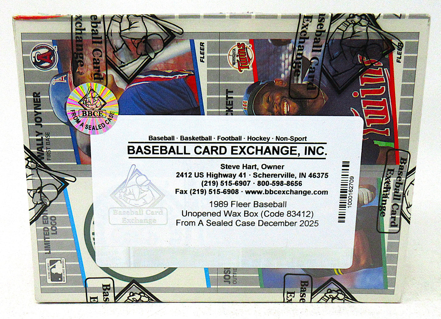 1989 Fleer Baseball Unopened Wax Box (FASC) (Code 83412)