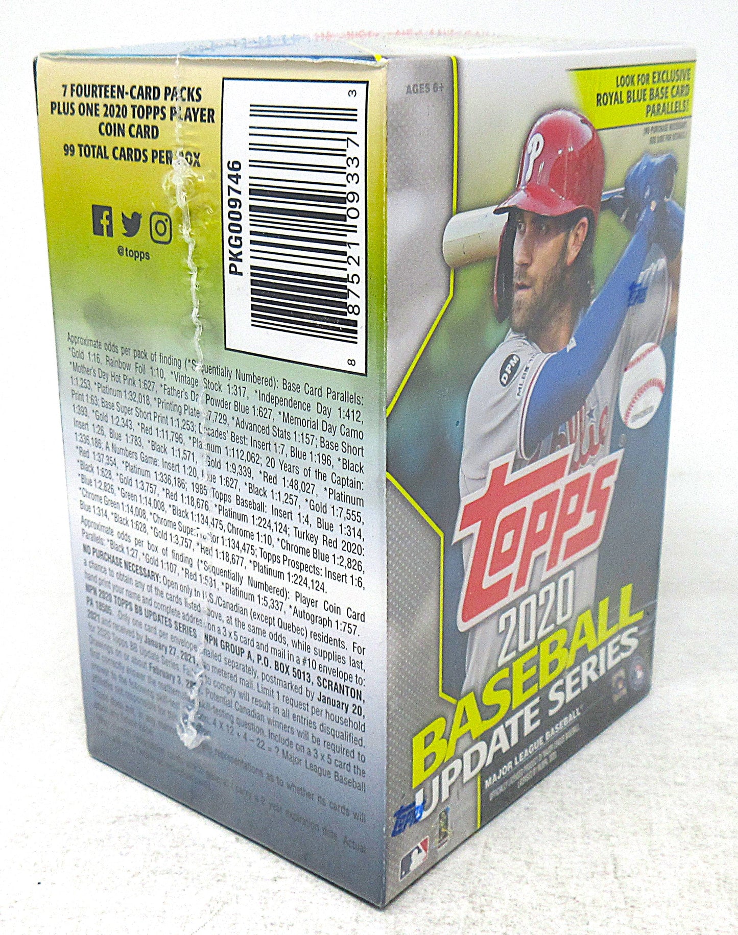 2020 Topps Baseball Unopened Update Series Blaster Box (7/14 and 1)
