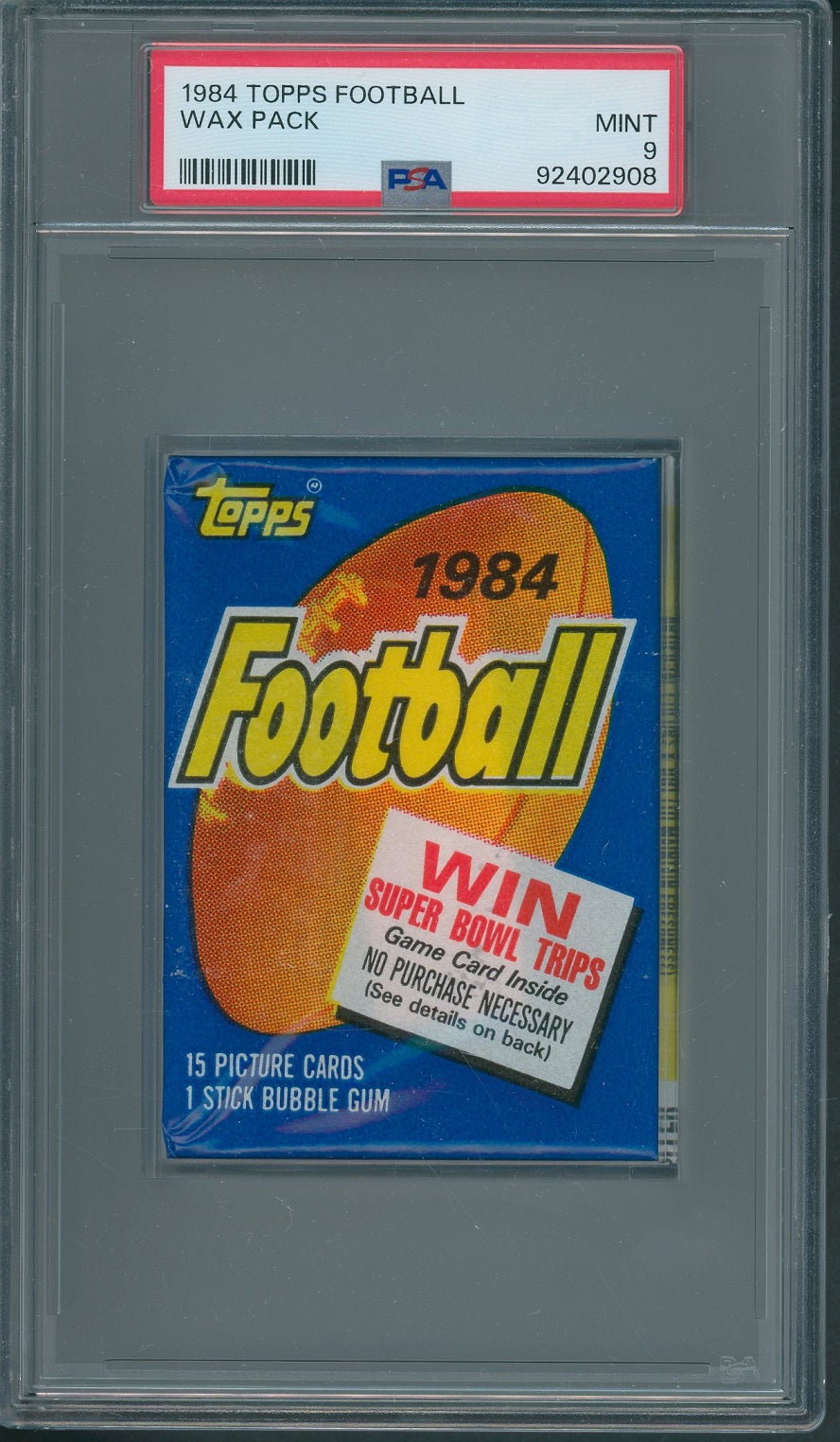 1984 Topps Football Unopened Wax Pack PSA 9