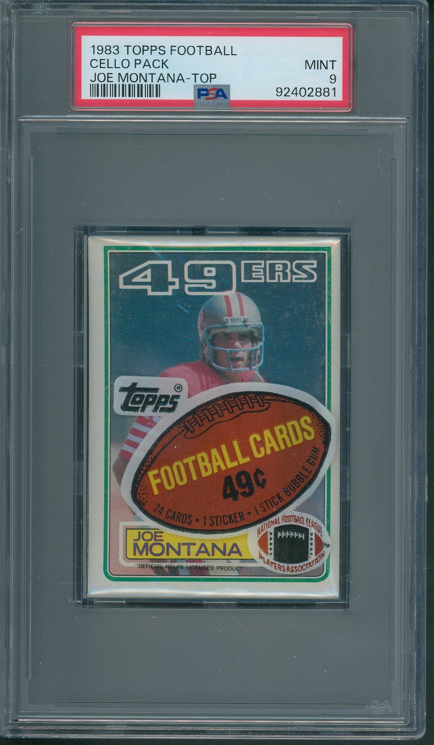 1983 Topps Football Unopened Cello Pack PSA 9 Montana Top *2881