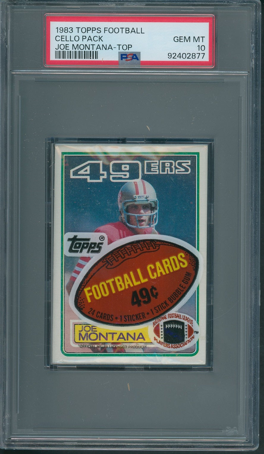 1983 Topps Football Unopened Cello Pack PSA 10 Montana Top *2877