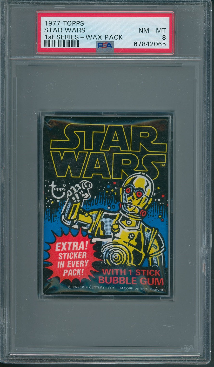 1977 Topps Star Wars Unopened Series 1 Wax Pack PSA 8