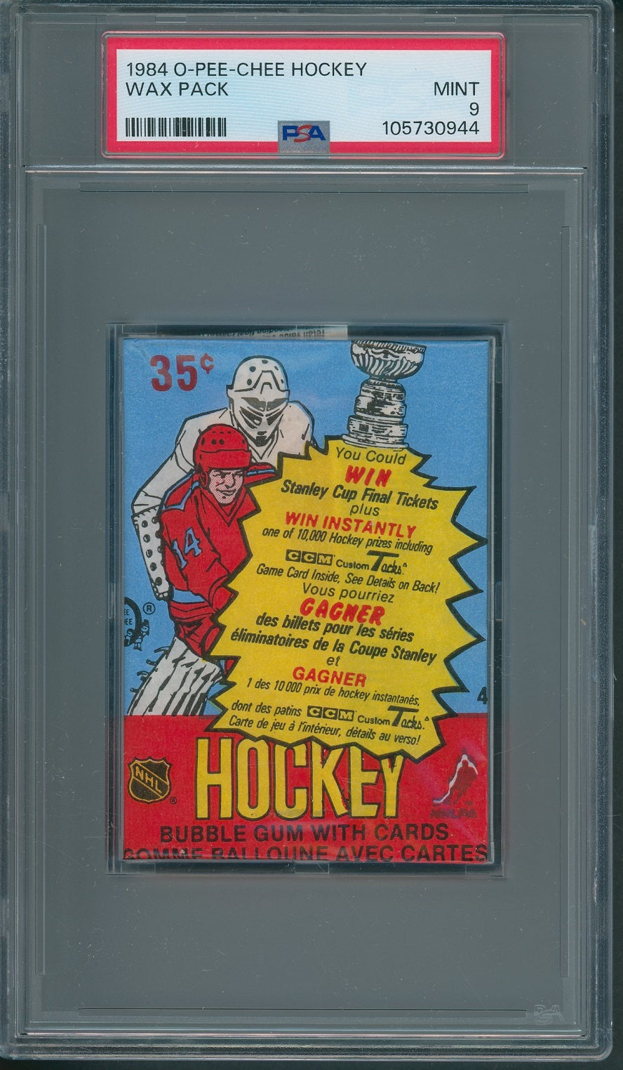 1984 1984/85 OPC O-Pee-Chee Hockey Unopened Wax Pack PSA 9