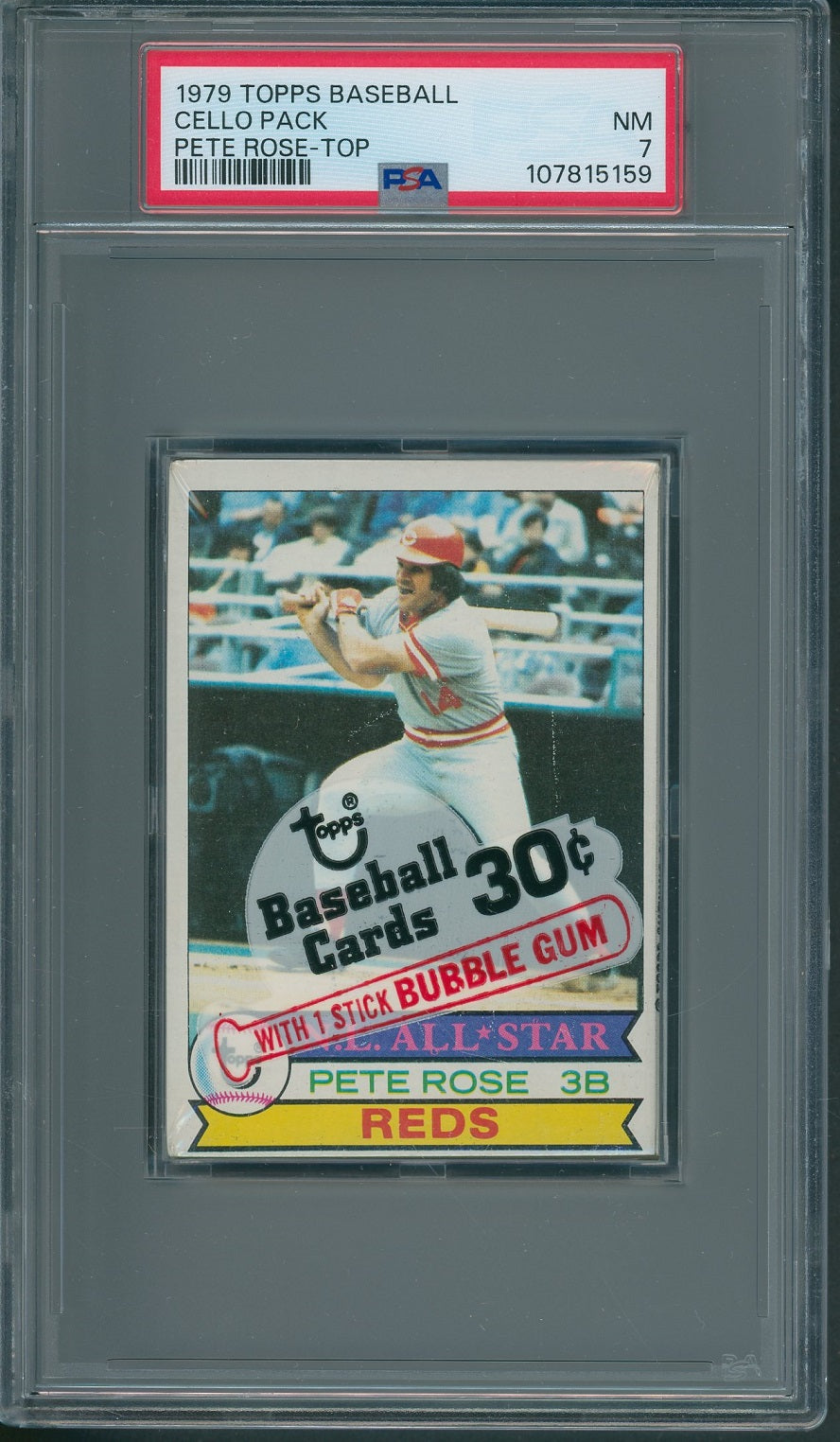 1979 Topps Baseball Unopened Cello Pack PSA 7 Rose Top * 5159