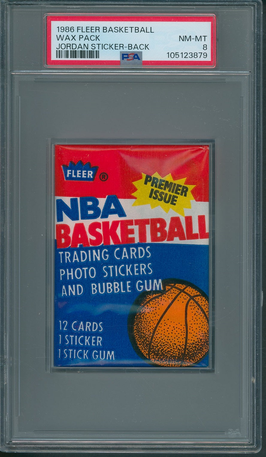 1986 1986/87 Fleer Basketball Unopened Wax Pack PSA 8 Jordan Sticker Back *3879