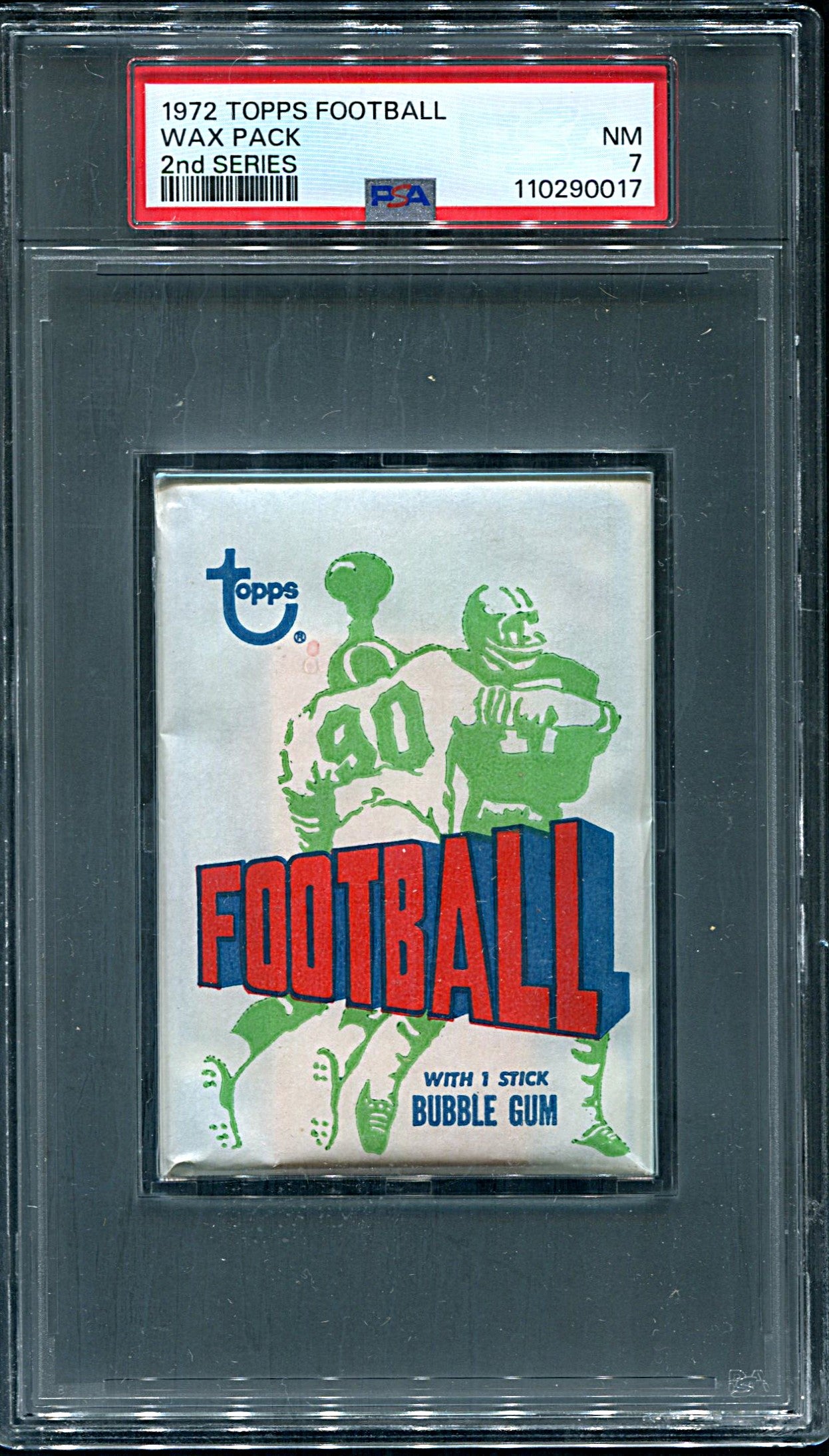 1972 Topps Football Unopened 2nd Series Wax Pack PSA 7