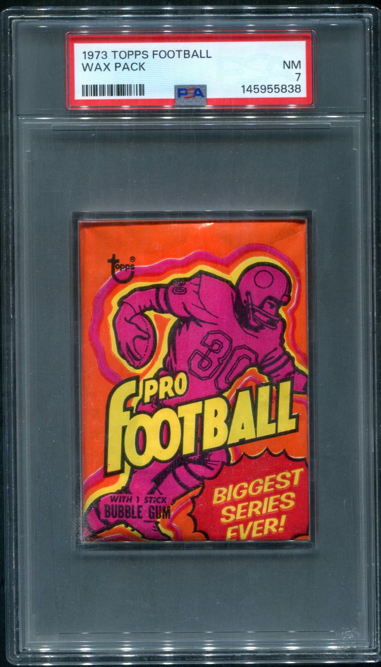 1973 Topps Football Unopened Wax Pack PSA 7 *5838