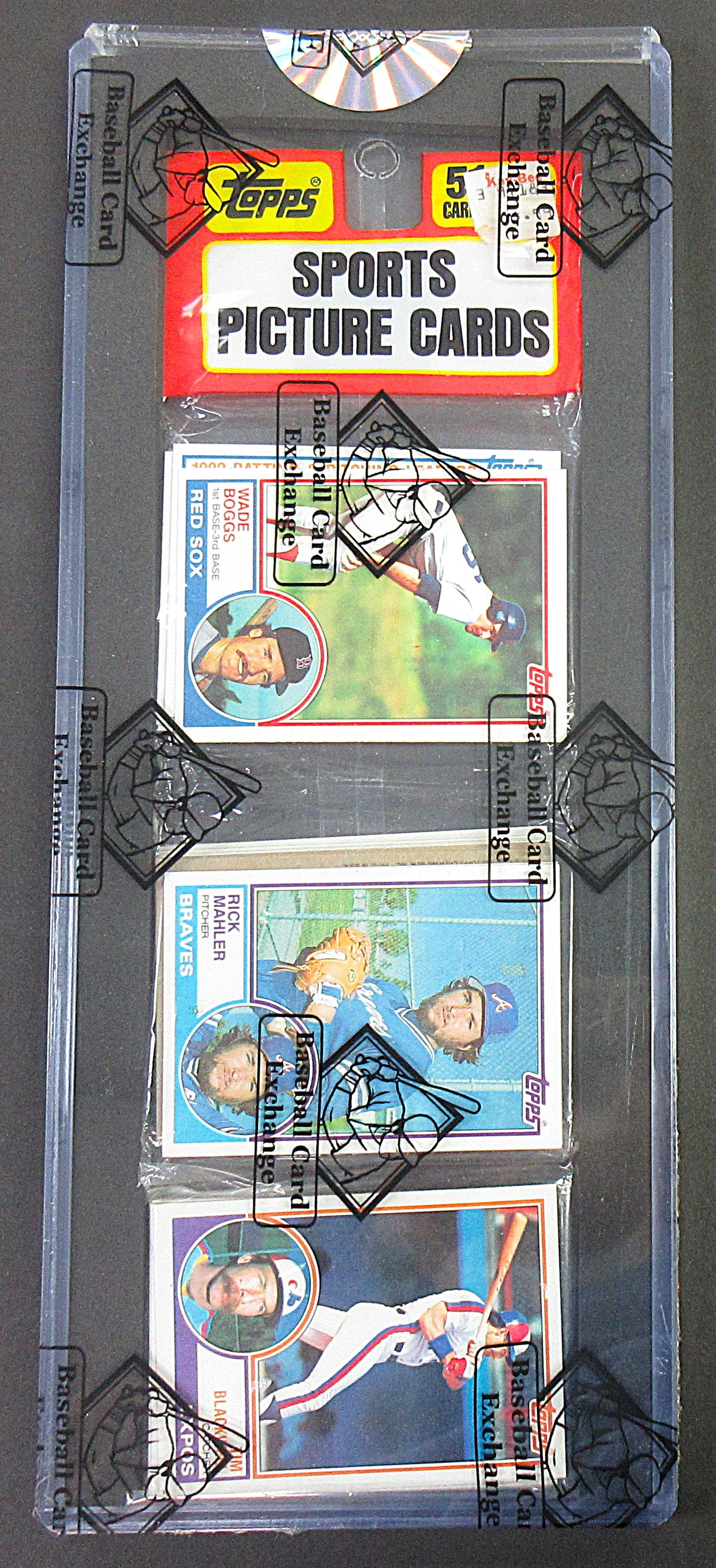 1983 Topps Baseball Unopened Rack Pack (Wade Boggs RC Top) (BBCE) (27748)
