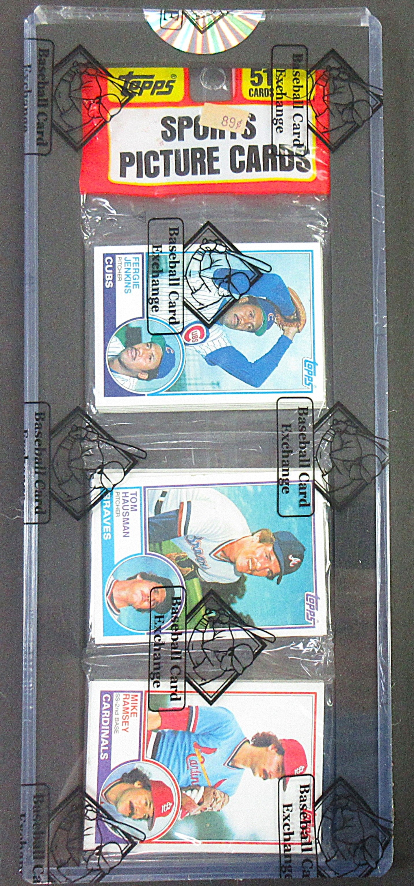 1983 Topps Baseball Unopened Rack Pack (Fergie Jenkins Top / Wade Boggs RC Back) (BBCE) (27749)