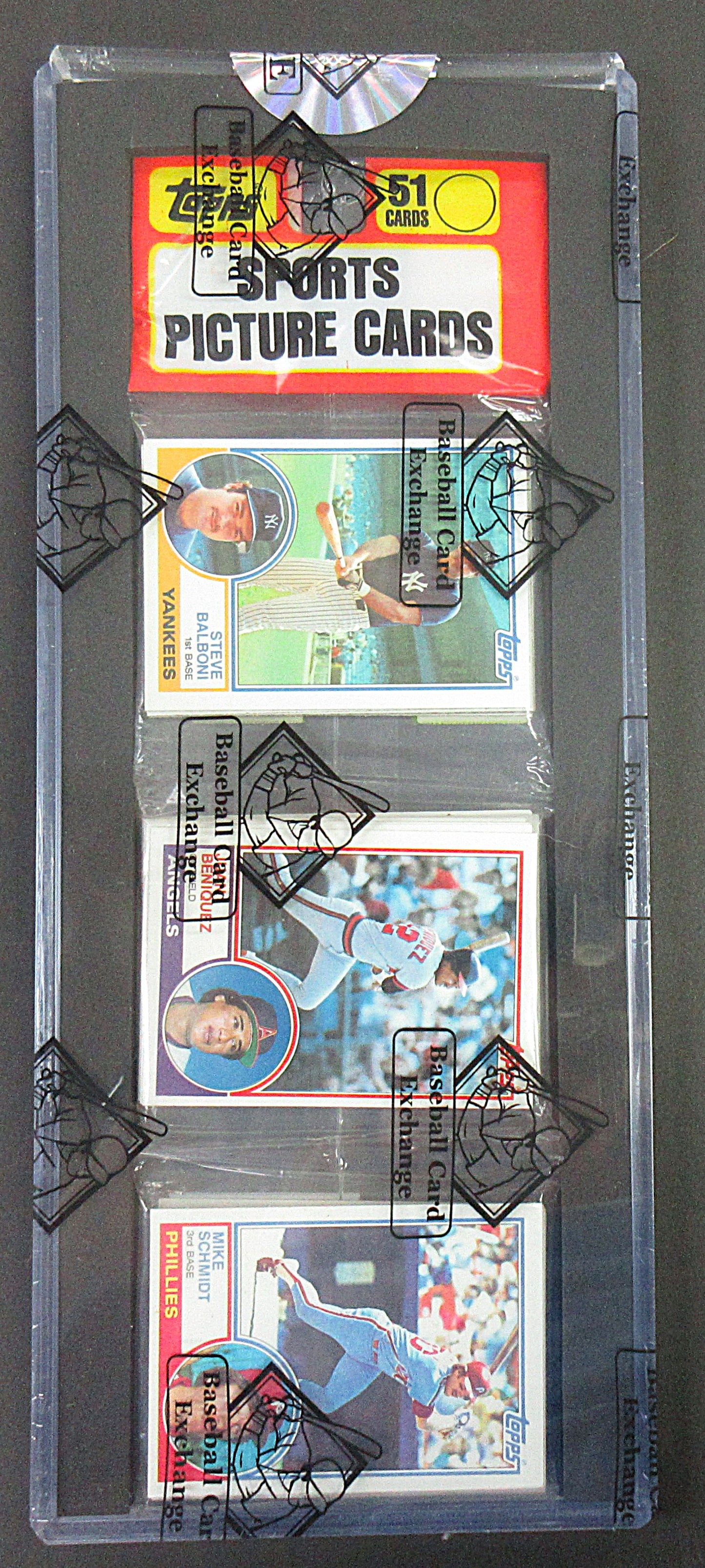 1983 Topps Baseball Unopened Rack Pack (Mike Schmidt Top) (BBCE) (27750)