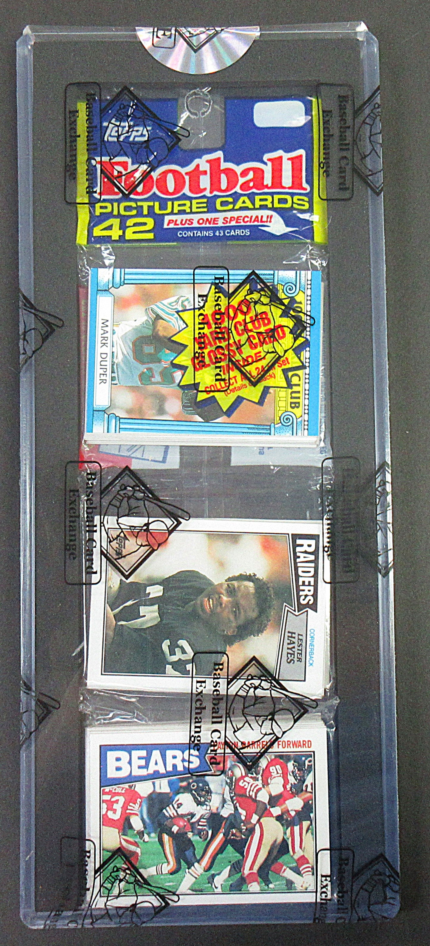 1987 Topps Football Unopened Rack Pack (Bears Team Walter Payton Top) (BBCE) (27757)