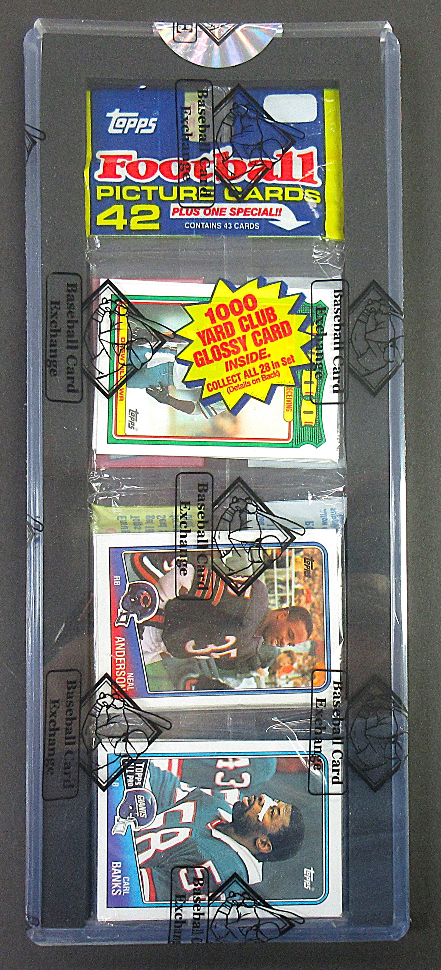 1988 Topps Football Unopened Rack Pack (Neal Anderson RC Top) (BBCE) (27758)