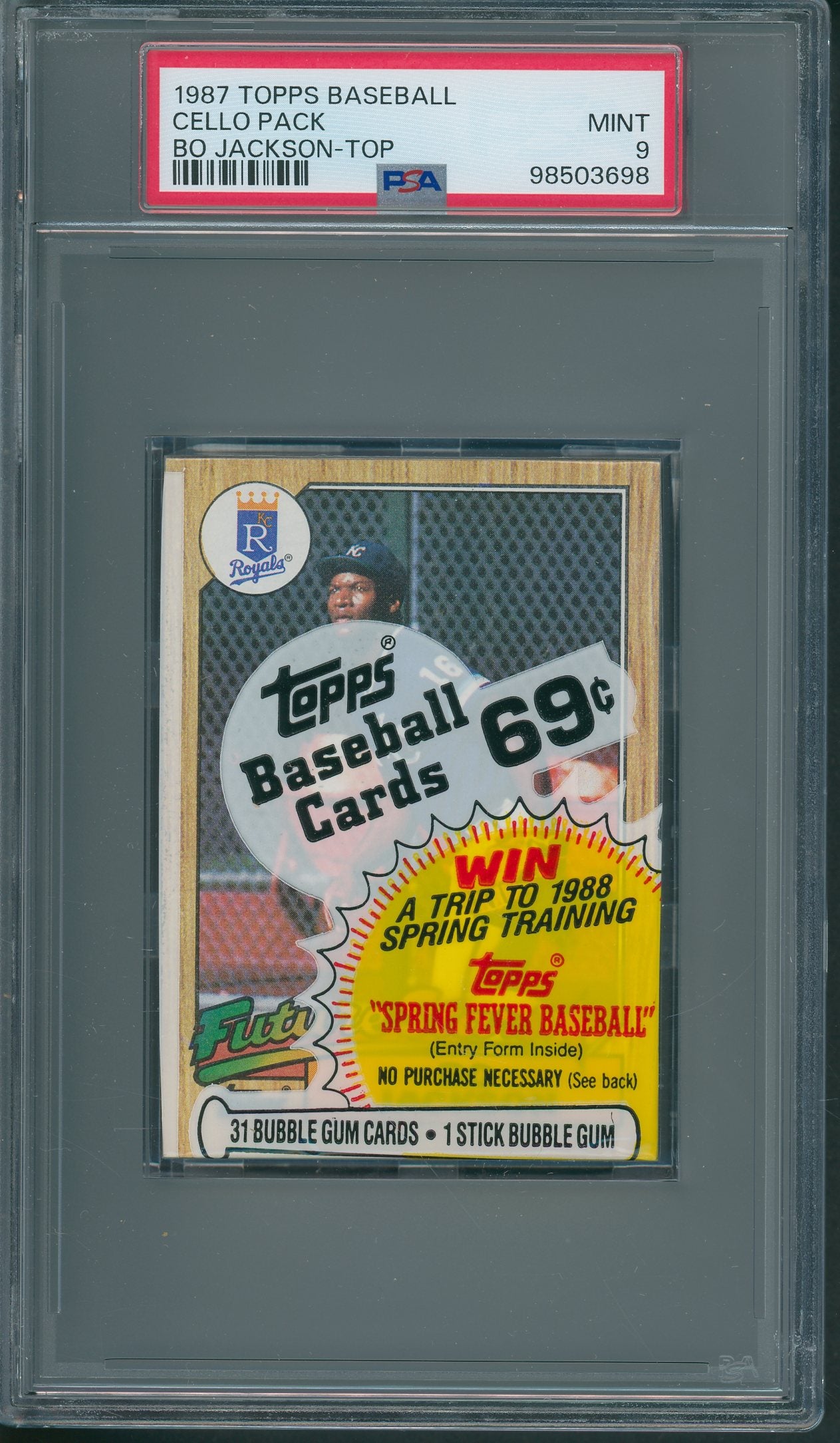 1987 Topps Baseball Unopened Cello Pack PSA 9 Jackson Top *3698