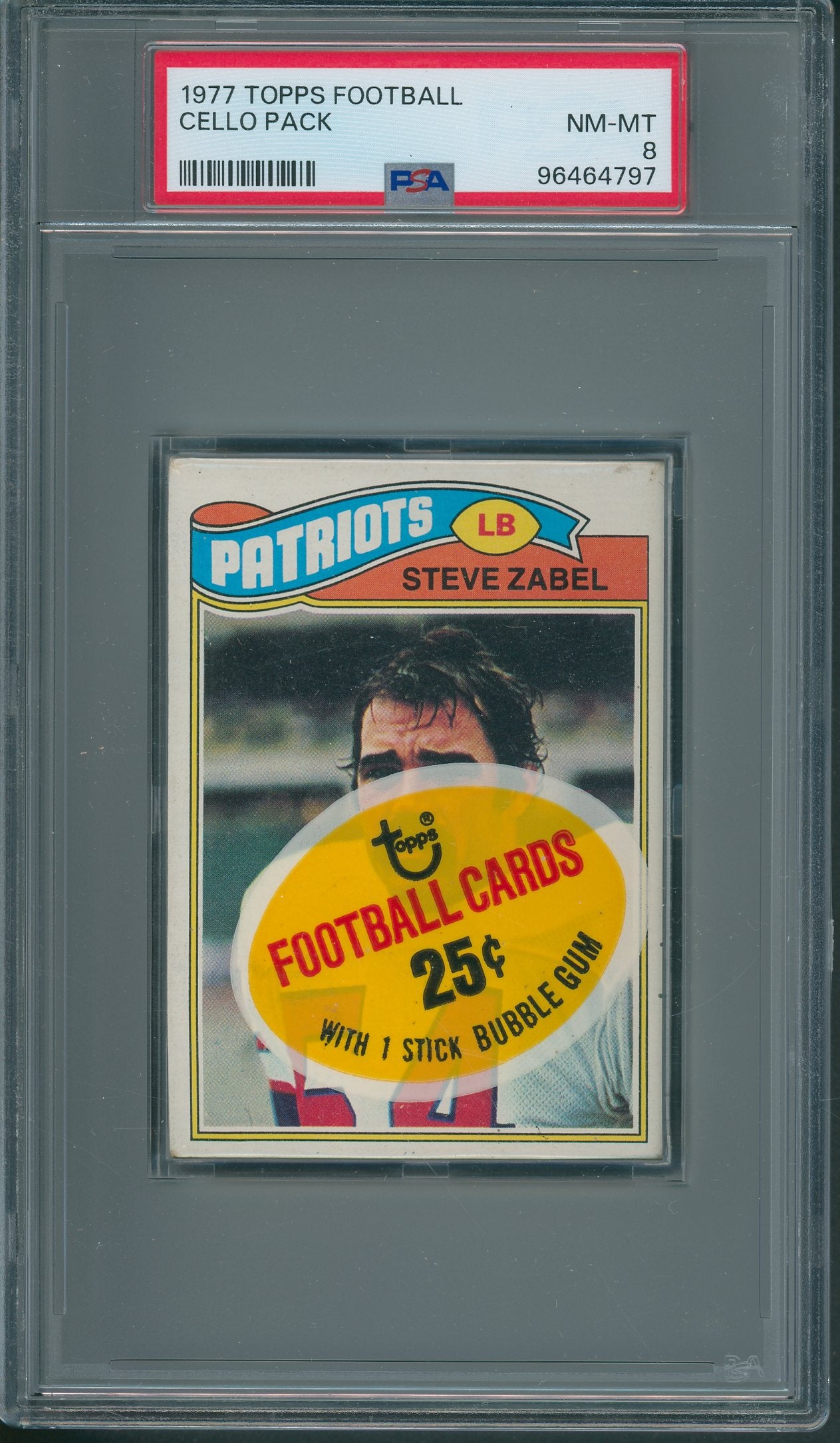 1977 Topps Football Unopened Cello Pack PSA 8 *4797