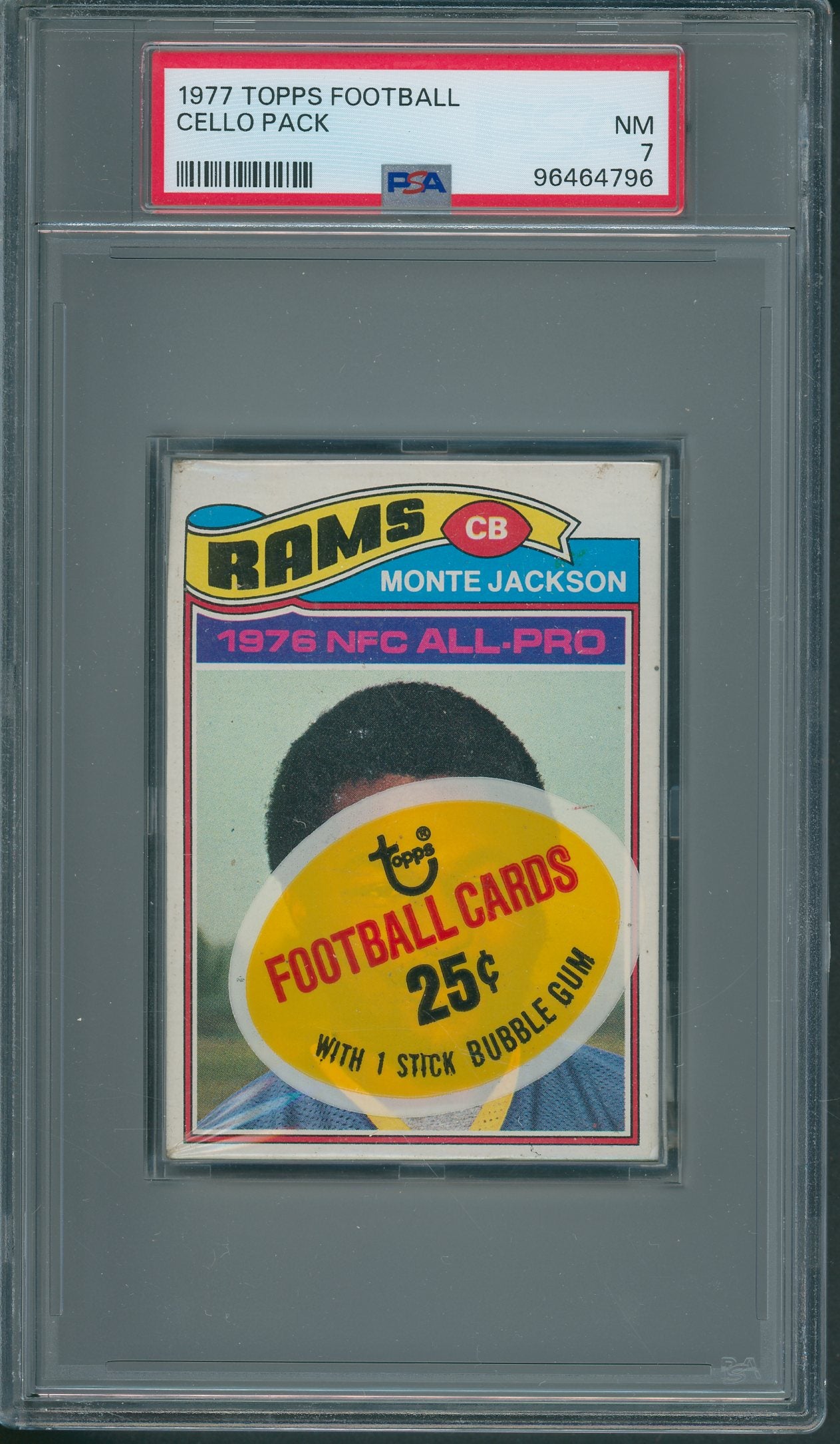 1977 Topps Football Unopened Cello Pack PSA 7 *4796
