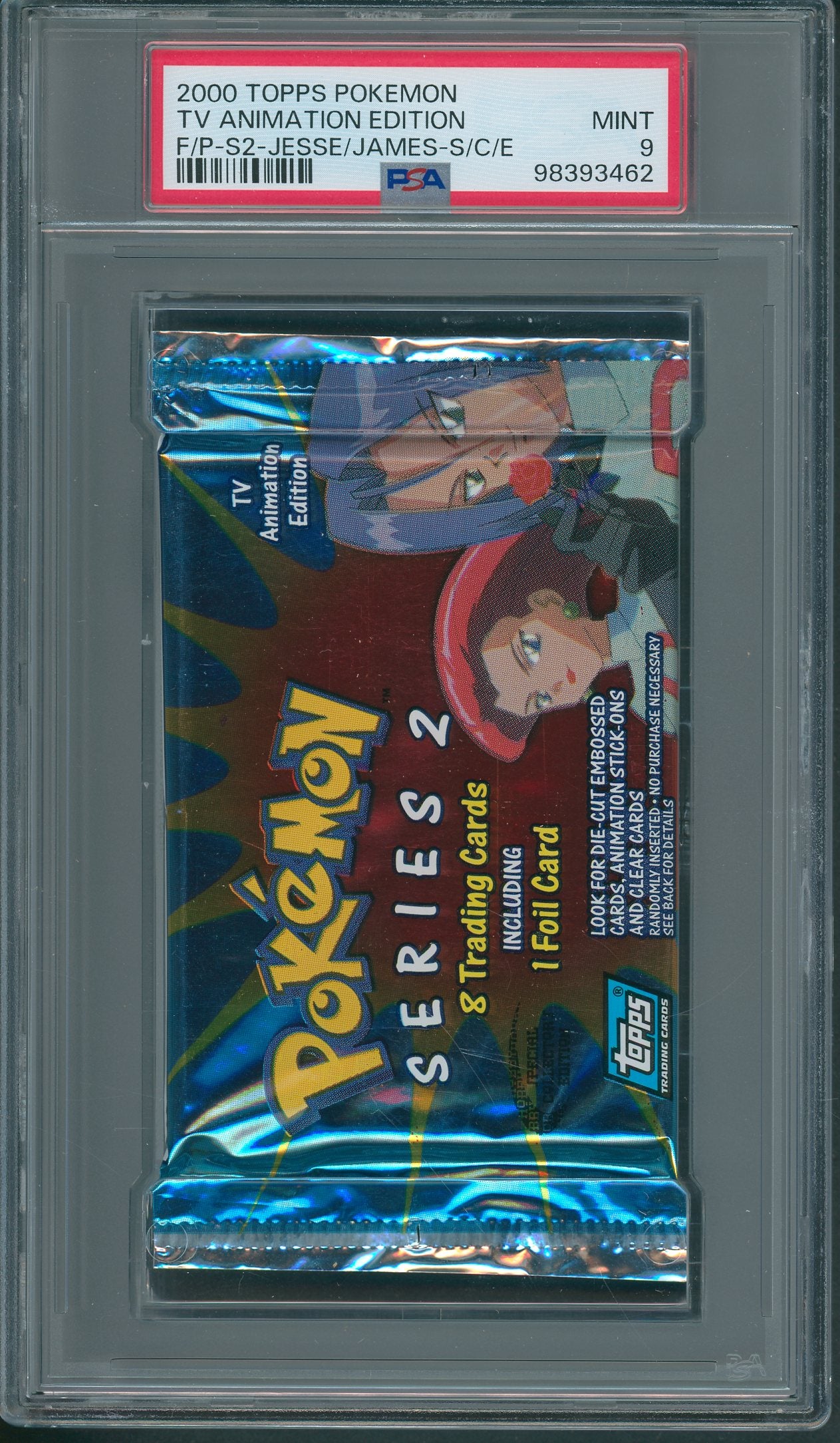 2000 Topps Pokemon TV Animation Edition Series 2 Pack PSA 9 Jesse/James Special Collectors Edition *3462