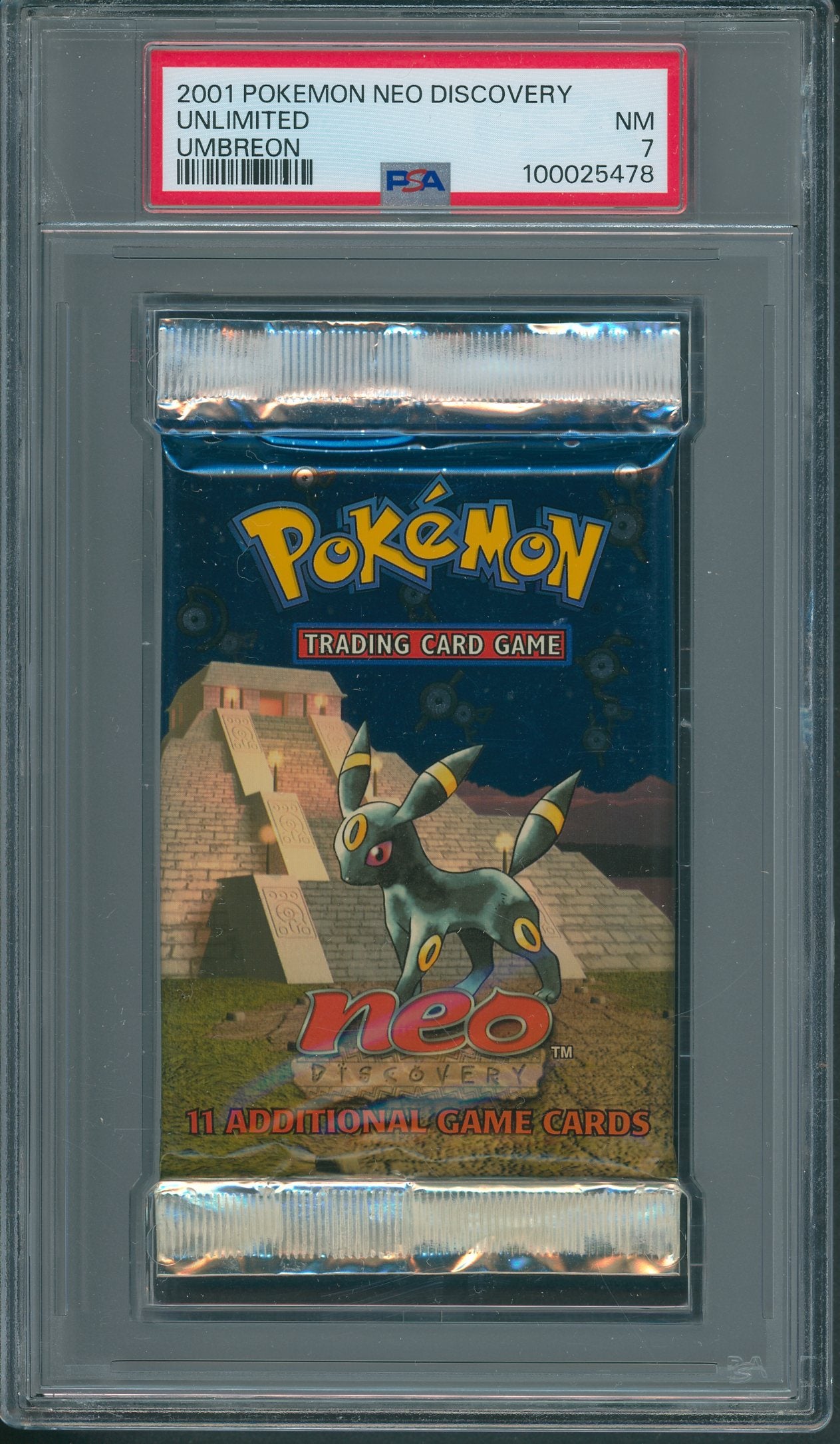 2001 Pokemon Neo Discovery Unlimited Pack PSA 7 Umbreon *5478