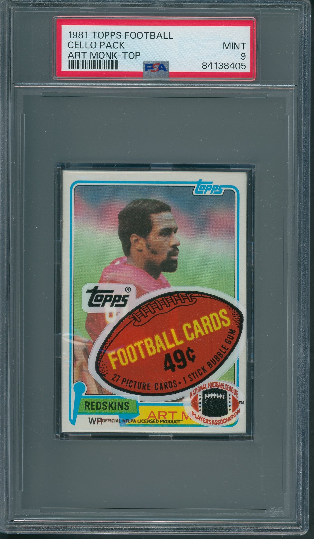 1981 Topps Football Unopened Cello Pack PSA 9 Monk Top *8405