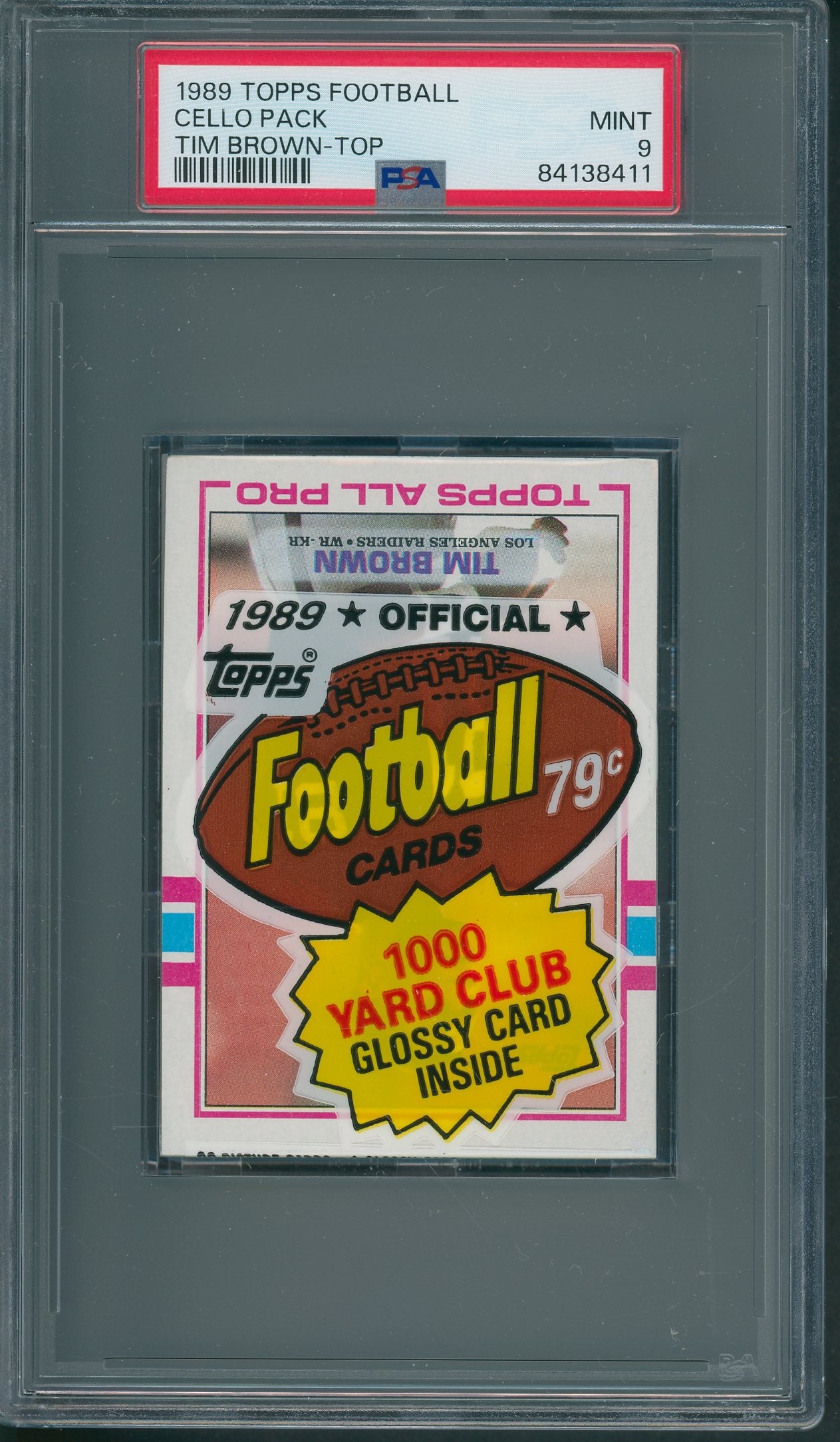 1989 Topps Football Unopened Cello Pack PSA 9 Brown Top *8411