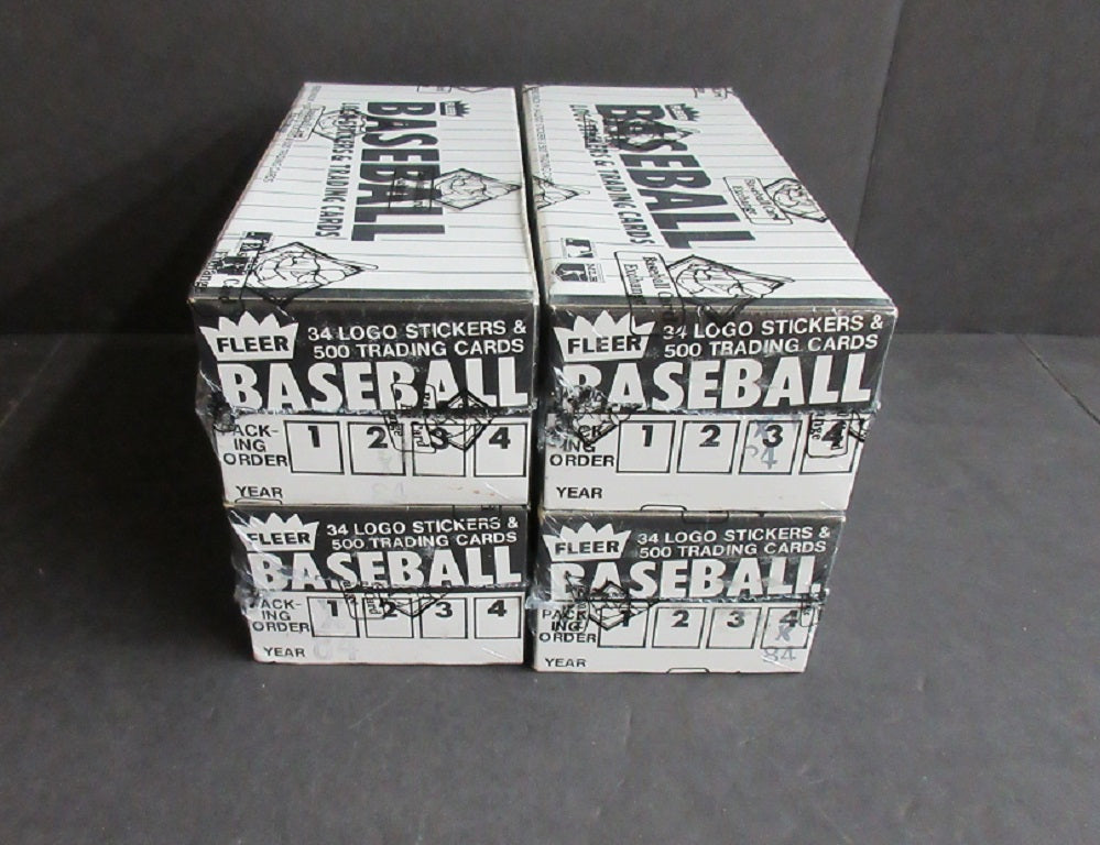 1984 Fleer Baseball Unopened Vending Boxes (Lot of 4) (FASC)