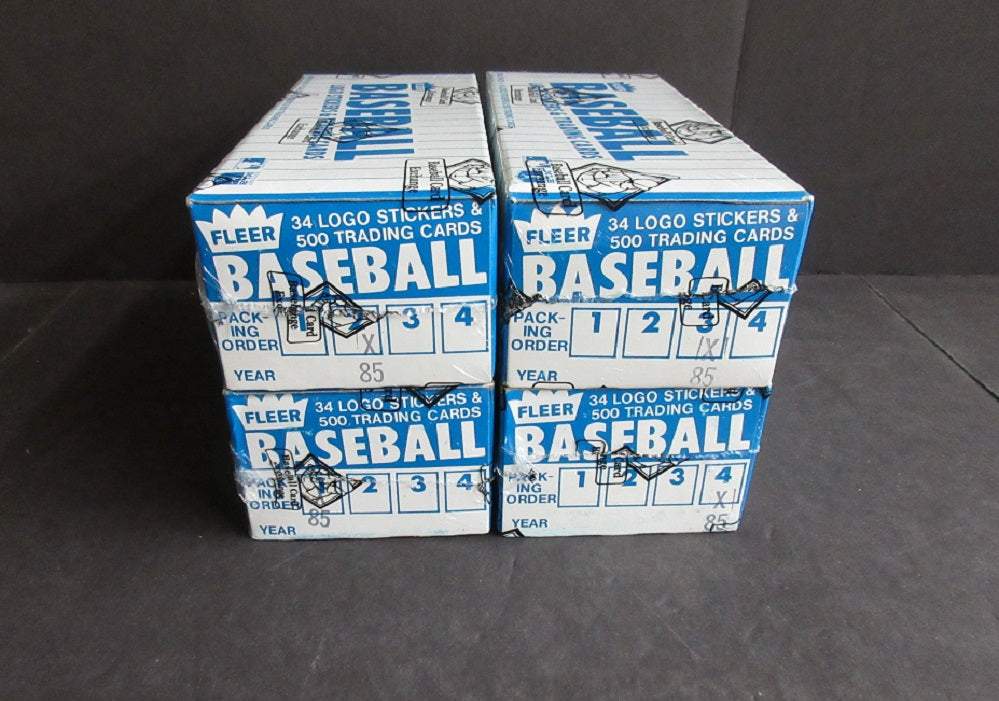 1985 Fleer Baseball Unopened Vending Boxes (Lot of 4) (FASC)