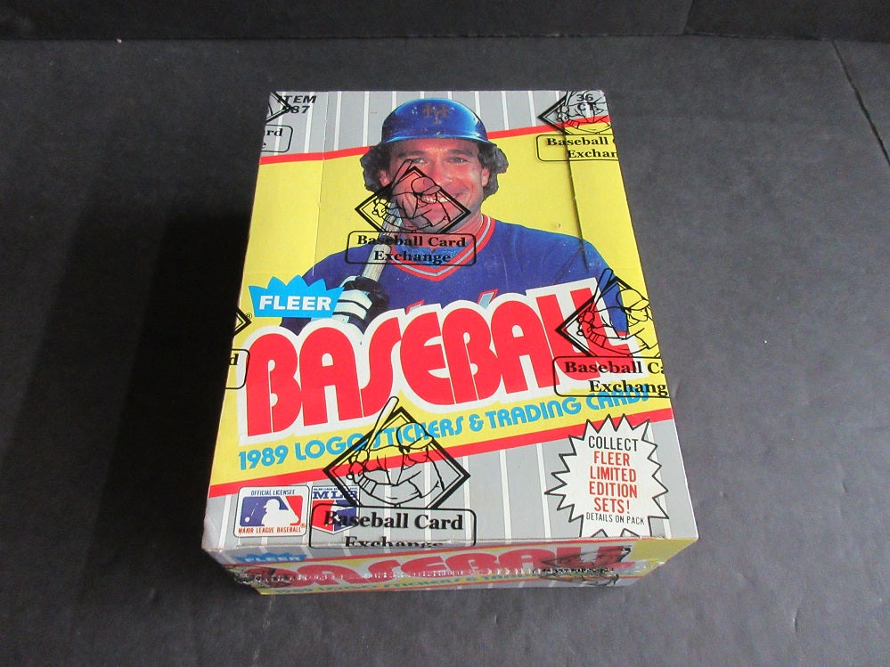 1989 Fleer Baseball Unopened Wax Box (FASC) (Code 90271)