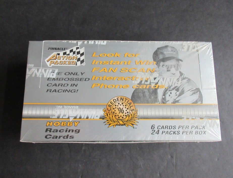 1996 Pinnacle Action Packed Credentials Racing Race Cards Box (Hobby)