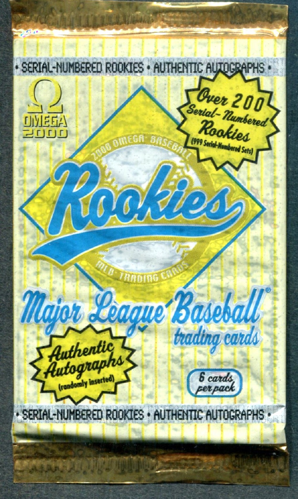 2000 Pacific Omega Rookies Baseball Unopened Pack (6)