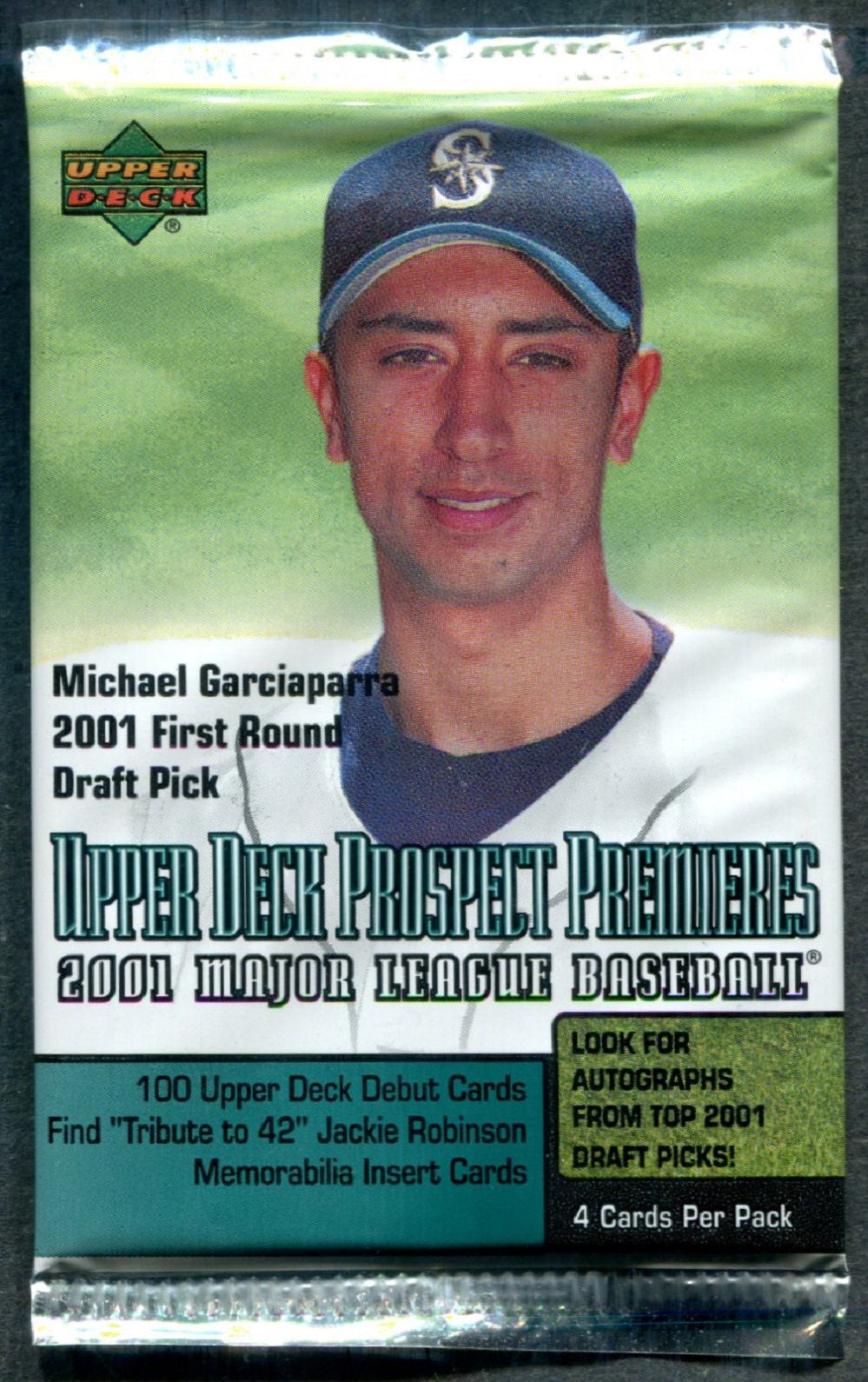 2001 Upper Deck Baseball Prospect Premieres Unopened Pack (4)