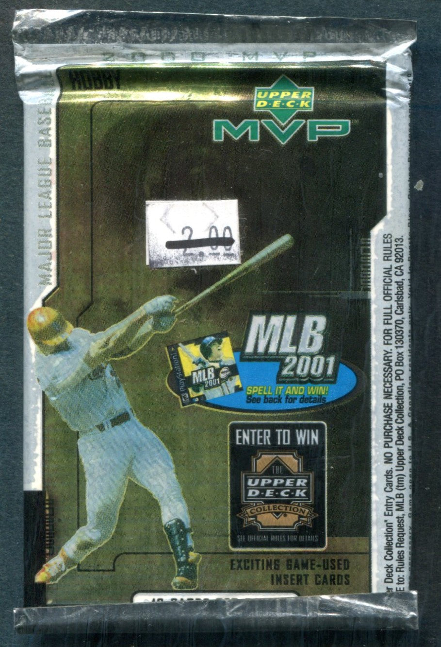 2001 Upper Deck MVP Baseball Unopened Pack (Hobby) (10) (PS)