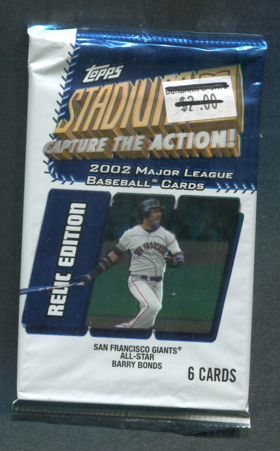 2002 Topps Stadium Club Baseball Relic Edition Unopened Pack (6) (PS)