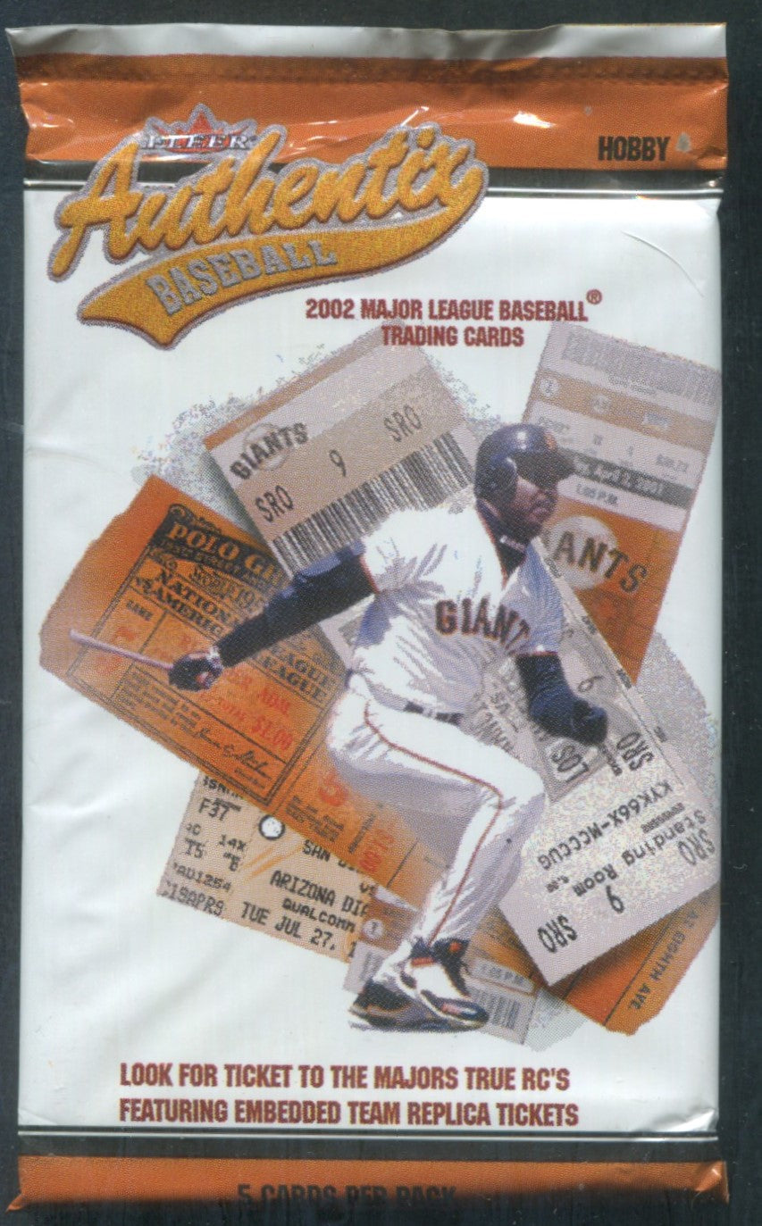 2002 Fleer Authentix Baseball Unopened Pack (Hobby) (5)