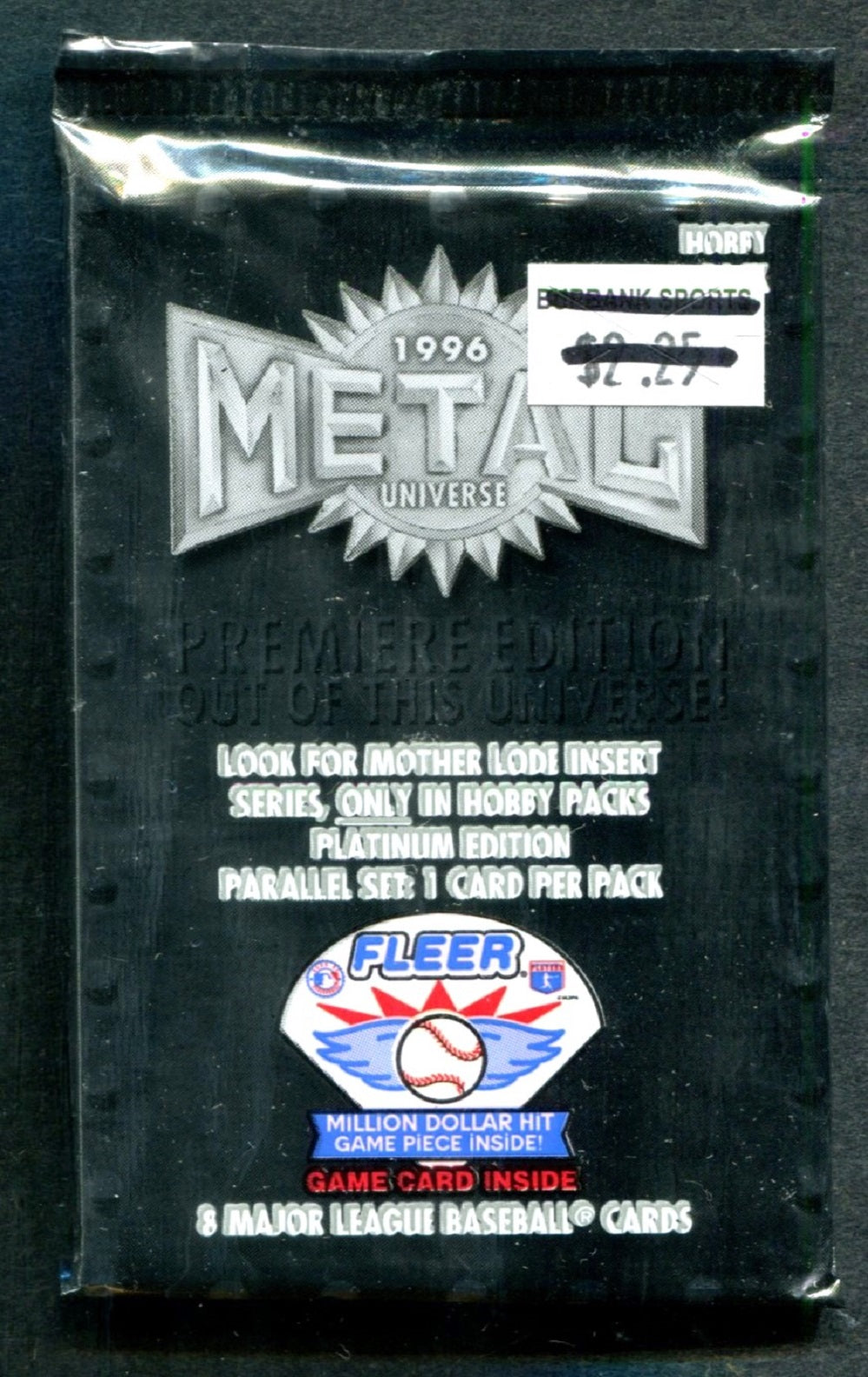 1996 Fleer Metal Universe Baseball Unopened Pack (Hobby) (8) (PS)