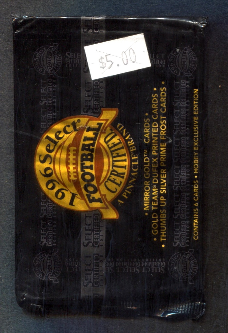 1996 Pinnacle Select Certified Football Unopened Pack (Hobby) (PS) (6)